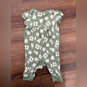 Cat & Jack green/white floral romper